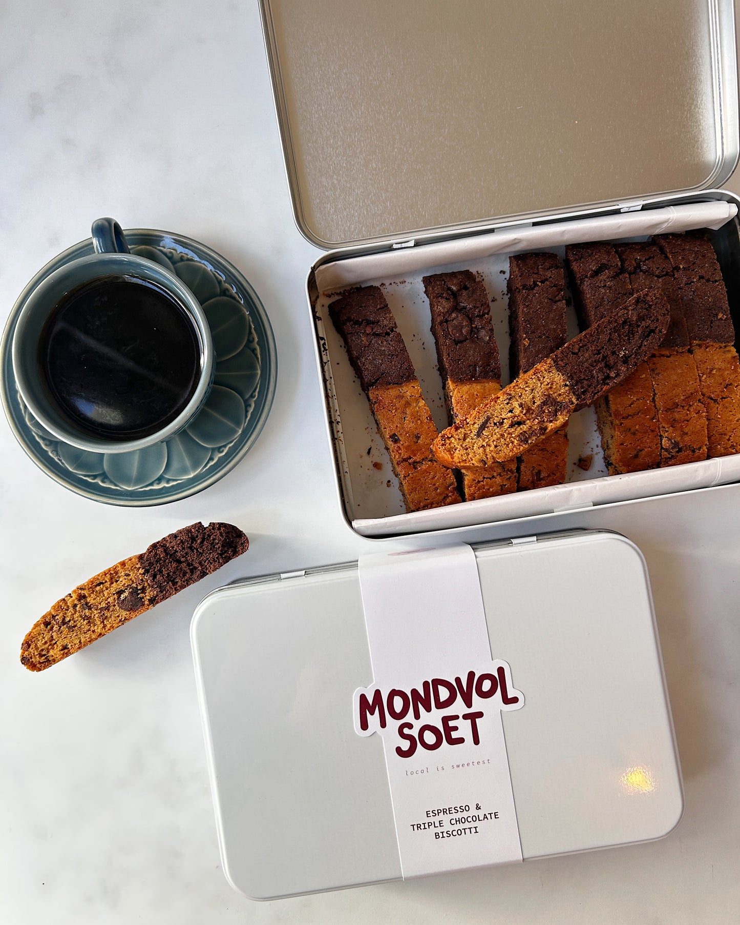 Triple Chocolate and Espresso Biscotti ~ Gift Tin