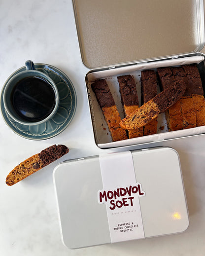 Triple Chocolate and Espresso Biscotti ~ Gift Tin