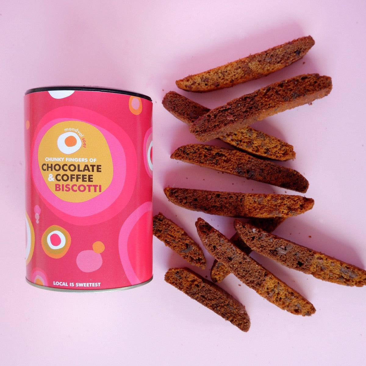 Four Kinds of Chocolate & Coffee Biscotti Gift Tube